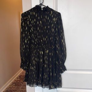 Aqua black and gold mini dress